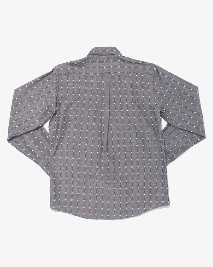 ToK Shirt, Long Sleeve Button-Up, Grey with White &