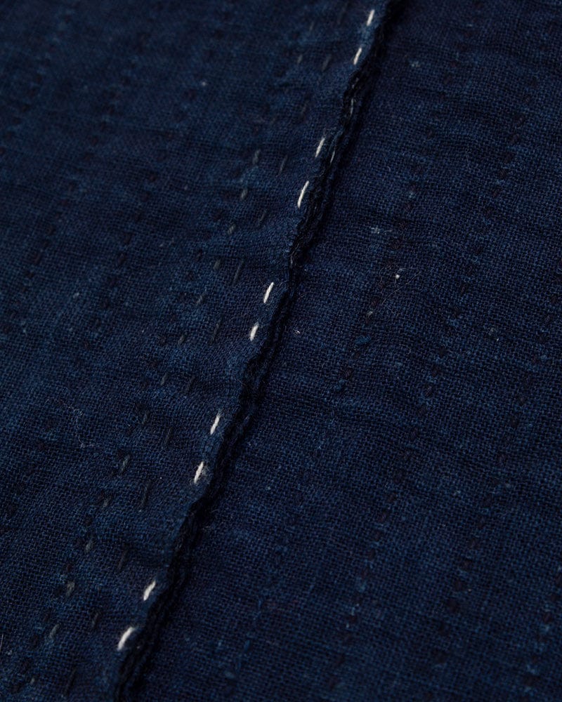 Vintage Noragi Jacket, Altered, Reversible Boro, Sashiko Stitched, Indigo and Yellow Grid