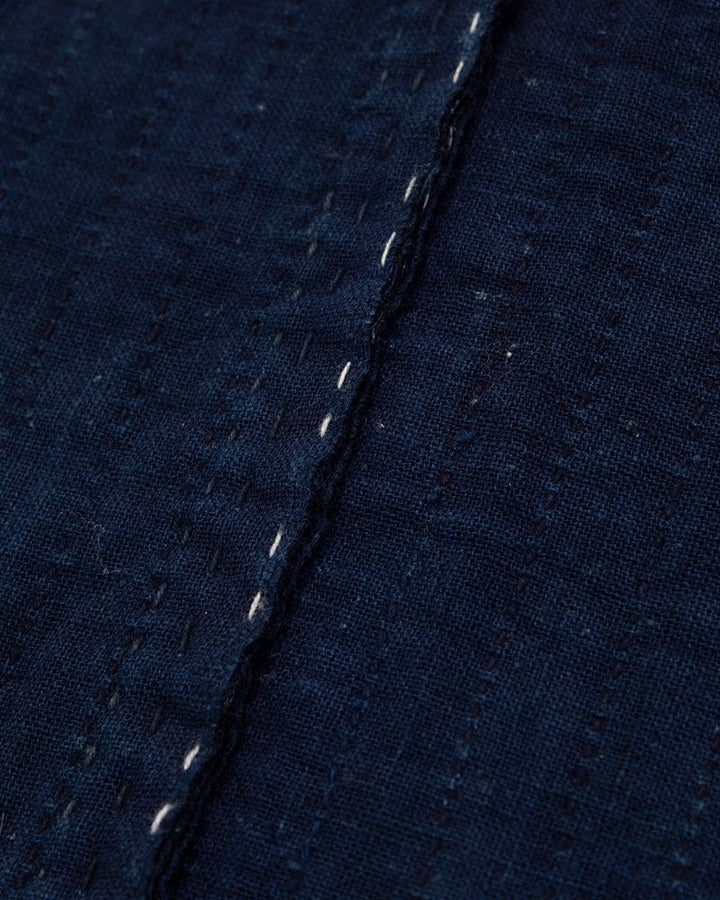 Vintage Noragi Jacket, Altered, Reversible Boro, Sashiko Stitched, Indigo and Yellow Grid