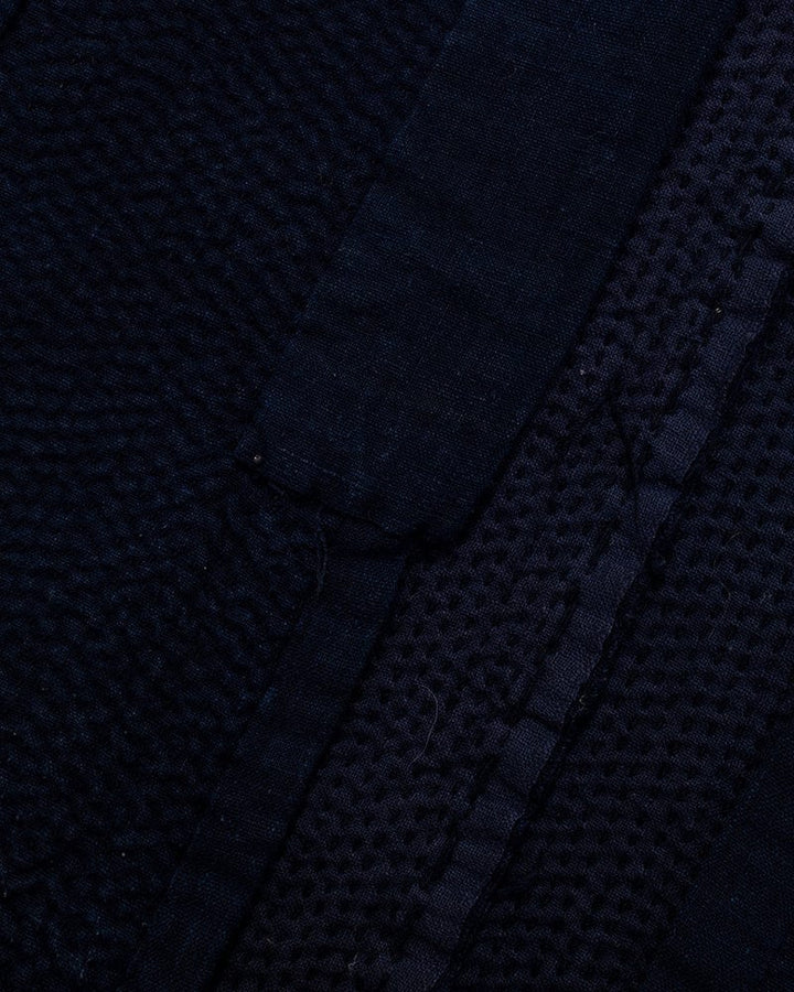 Vintage Noragi Jacket, Altered, Boro, Buttoned Torso, Fully Sashiko Stitched, Dark Indigo