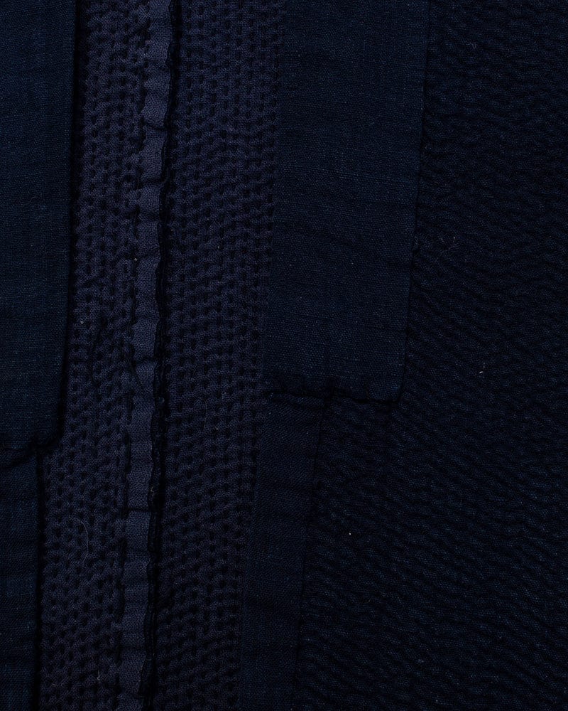 Vintage Noragi Jacket, Altered, Boro, Buttoned Torso, Fully Sashiko Stitched, Dark Indigo