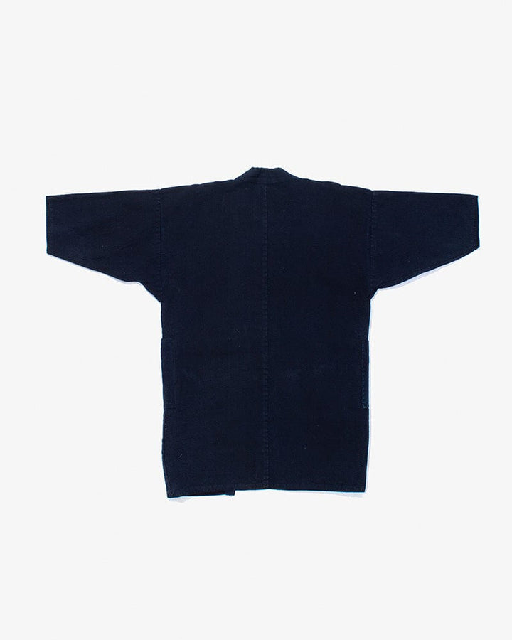 Vintage Noragi Jacket, Altered, Boro, Buttoned Torso, Fully Sashiko Stitched, Dark Indigo
