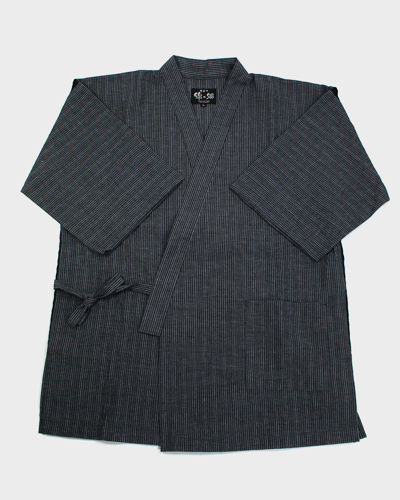 ToK Jinbei Set, Chijimi Weave, Grey Shima