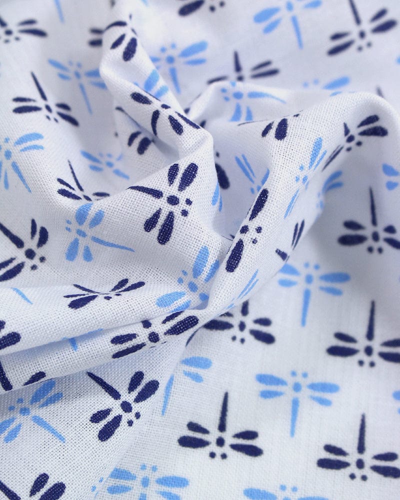 Tenugui, Classic, Komon, White with Blue Tonbo