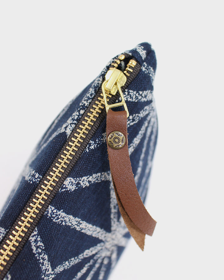 Kiriko Original Stand-Up Pouch, Navy Large Asanoha