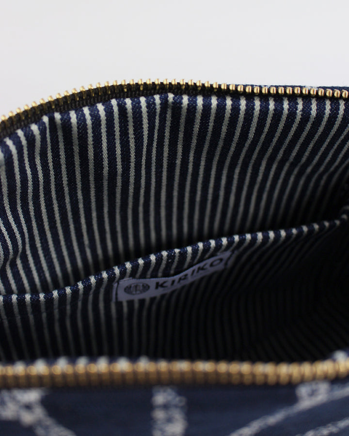 Kiriko Original Stand-Up Pouch, Navy Large Asanoha