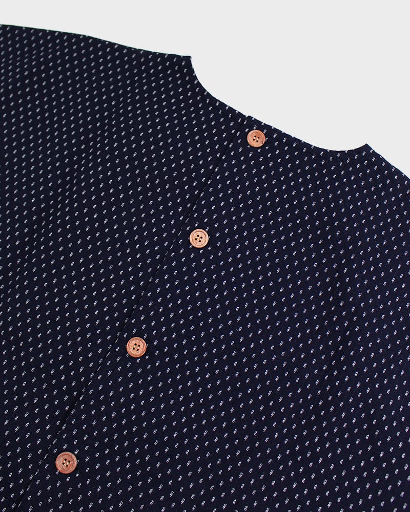 ToK Pocket Dress, Oversized, Indigo with White Dashes
