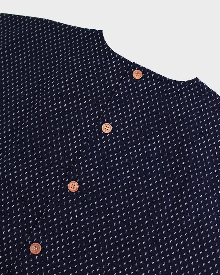 ToK Pocket Dress, Oversized, Indigo with White Dashes