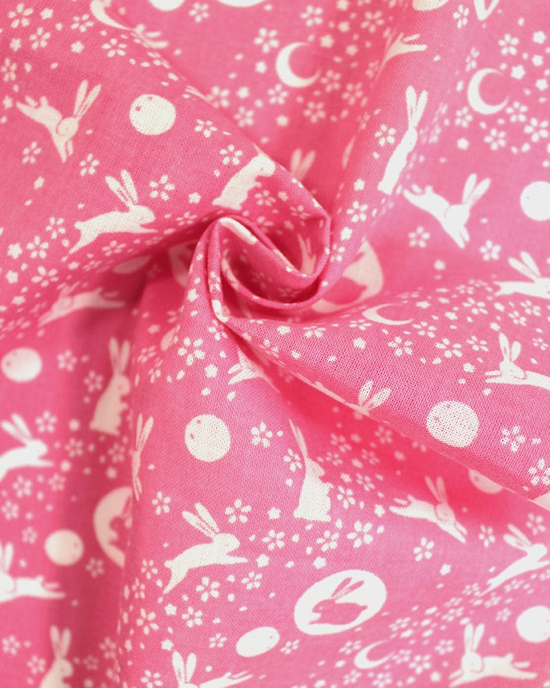 Tenugui, Classic, Komon, Pink Usagi and Moon – Kiriko Made