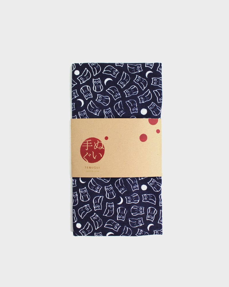 Tenugui, Classic, Komon, Dark Navy Owl