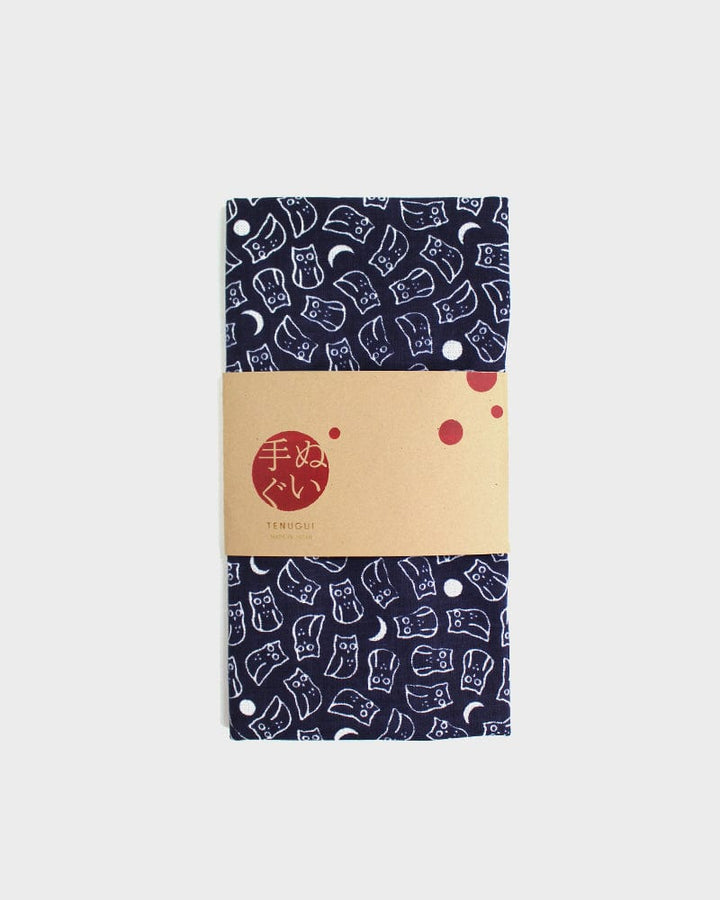 Tenugui, Classic, Komon, Dark Navy Owl