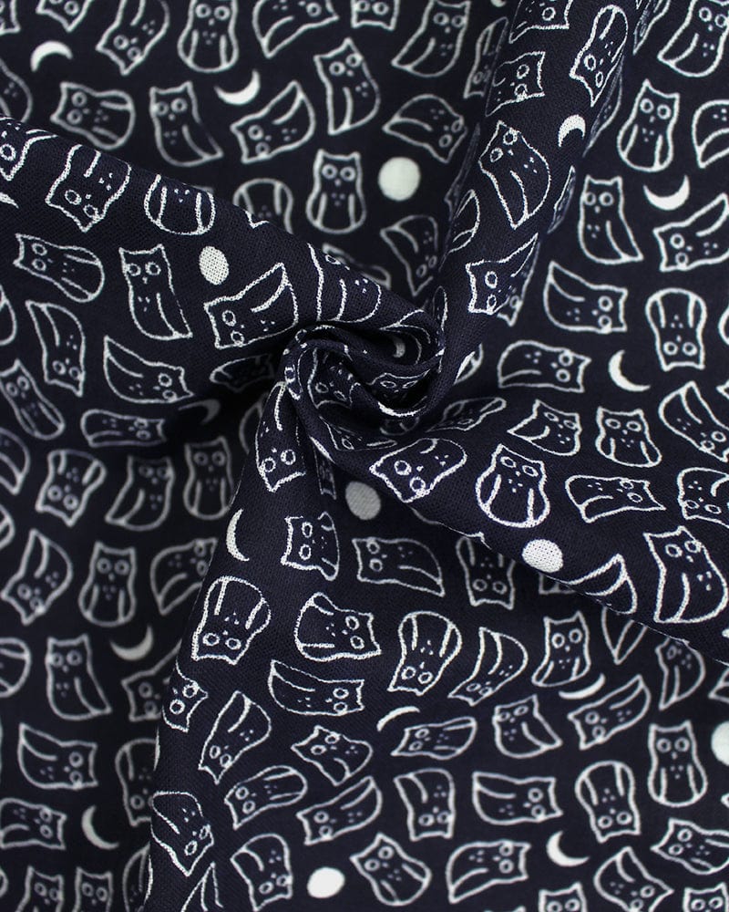 Tenugui, Classic, Komon, Dark Navy Owl