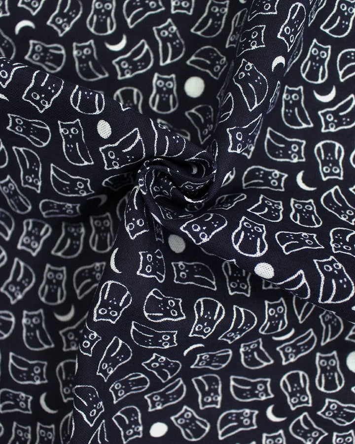 Tenugui, Classic, Komon, Dark Navy Owl