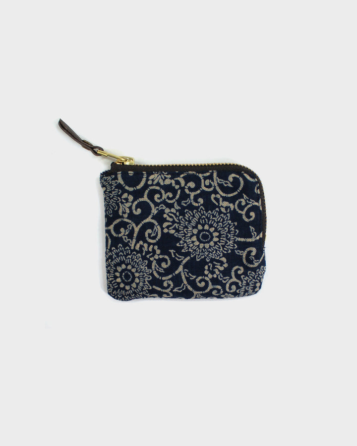 Kiriko Original, Zipper Wallet, Indigo Small Kiku