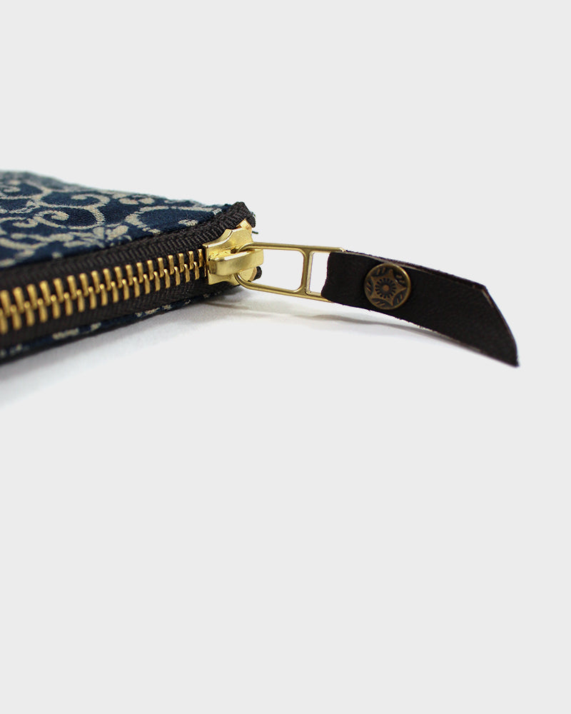 Kiriko Original, Zipper Wallet, Indigo Small Kiku