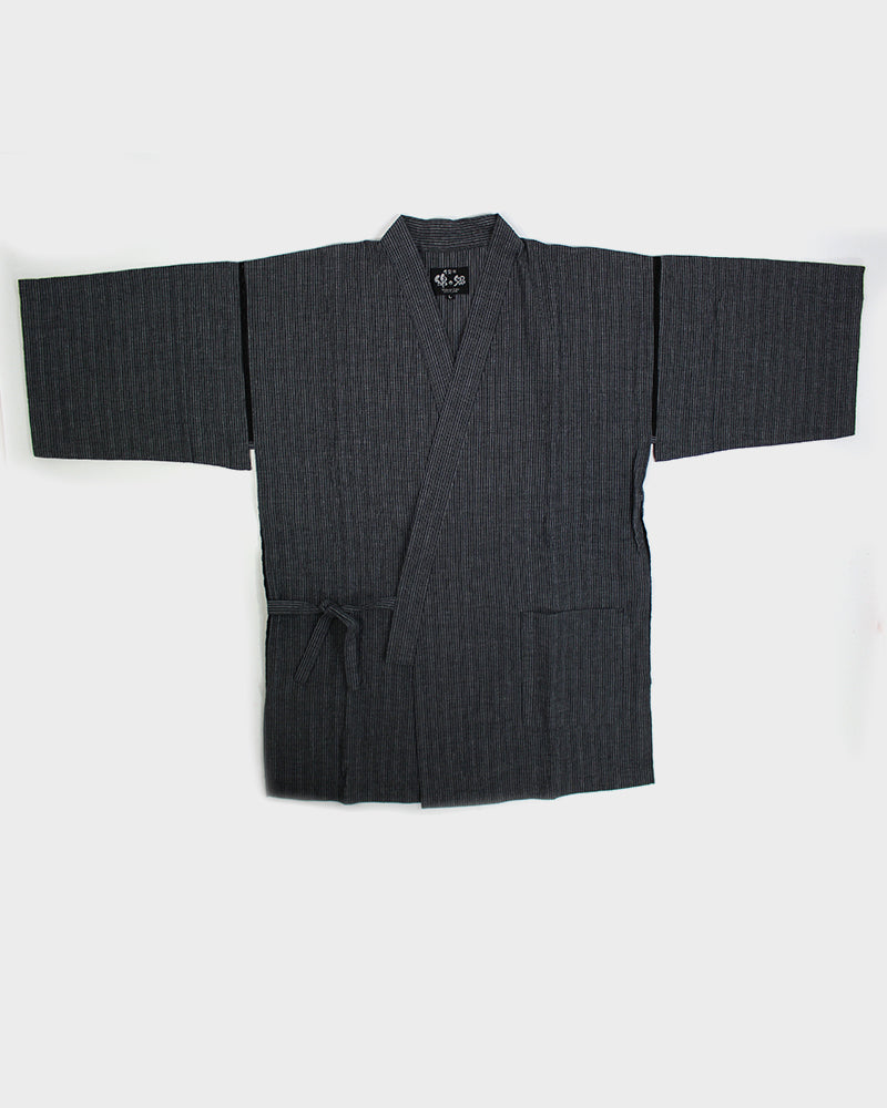 ToK Jinbei Set, Chijimi Weave, Grey Shima