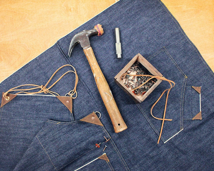 Kokoro Original Work Apron, Full, Japanese Selvedge Denim, Indigo