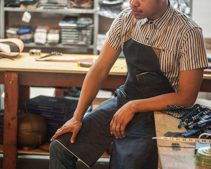 Kokoro Original Work Apron, Full, Japanese Selvedge Denim, Indigo