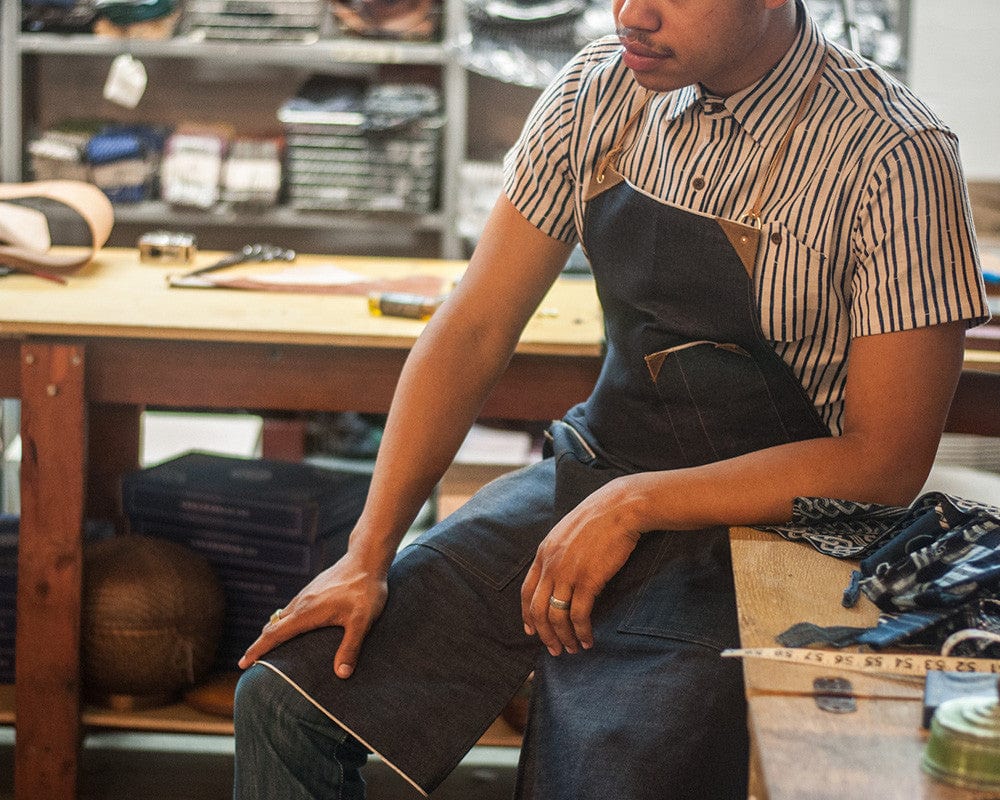 Kokoro Original Work Apron, Full, Japanese Selvedge Denim, Indigo