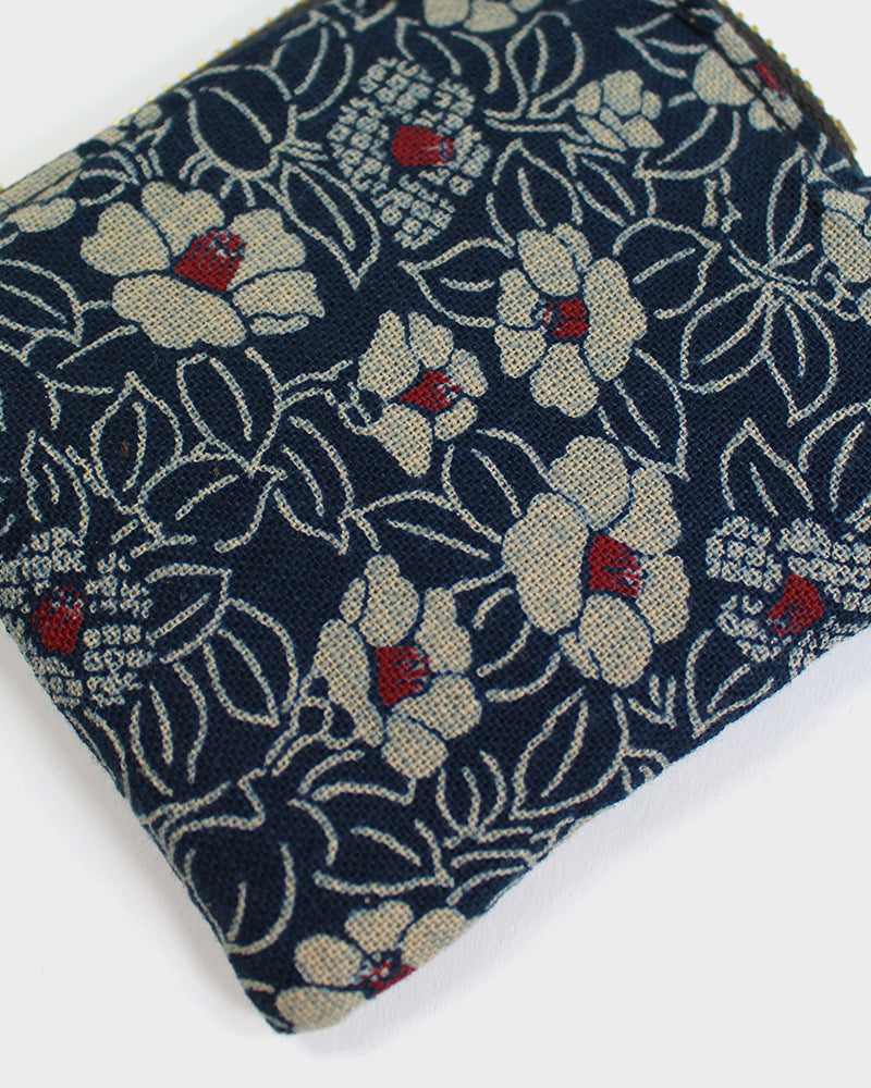 Kiriko Original, Zipper Wallet, Indigo Small Tsubaki