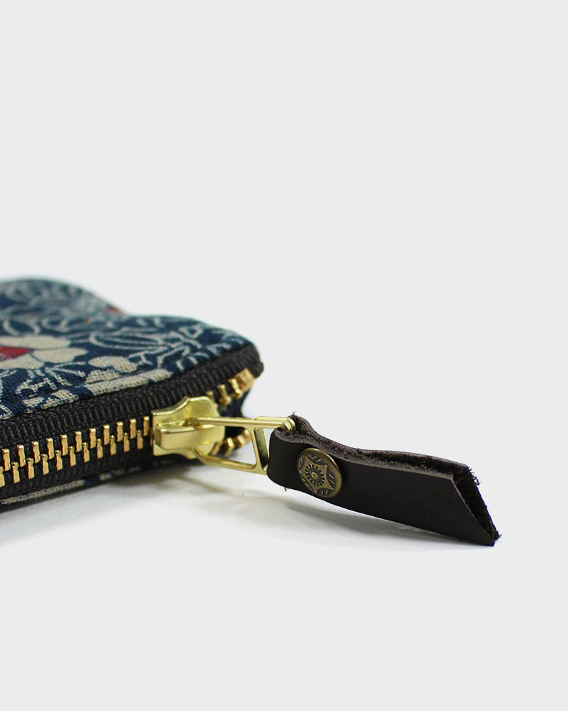 Kiriko Original, Zipper Wallet, Indigo Small Tsubaki