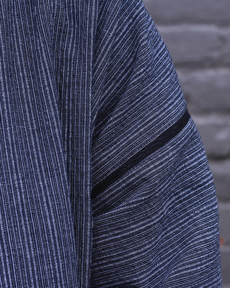 ToK Jinbei Set, Chijimi Weave, Grey Shima