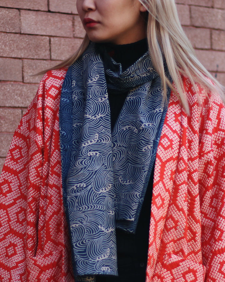 Kiriko Original Scarf, Classic, Indigo Nami