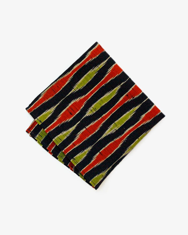 Kiriko Original Pocket Square, Lime and Orange Tachiwaku