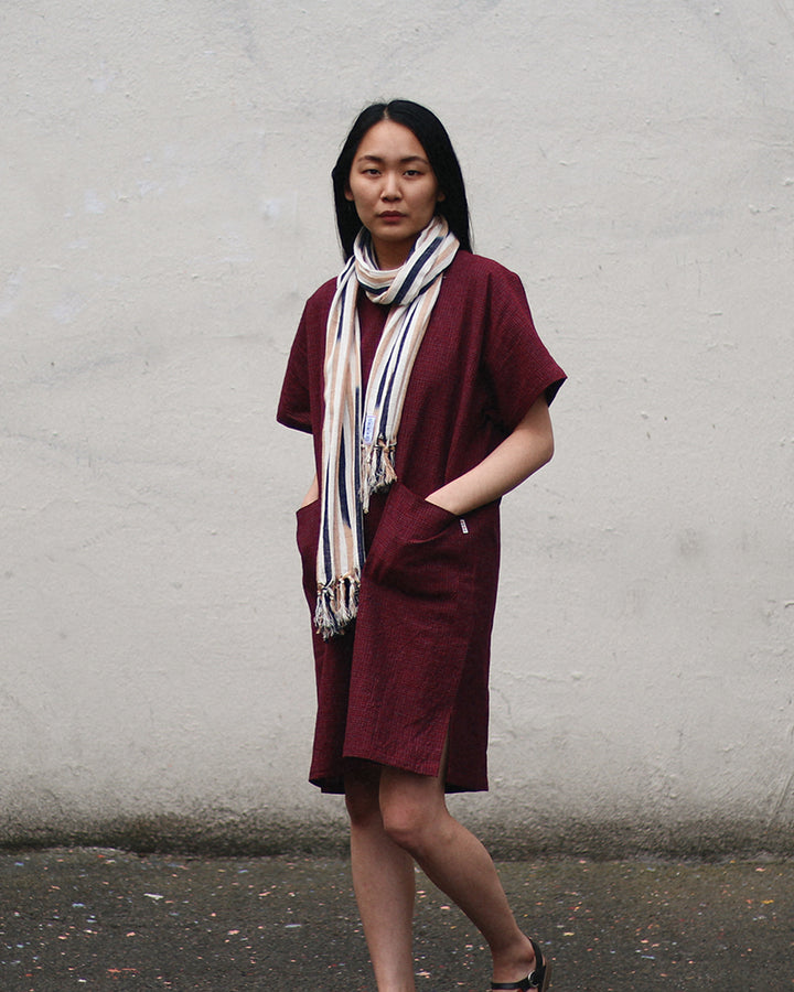 ToK Pocket Dress, Oversized, Red Small Grid