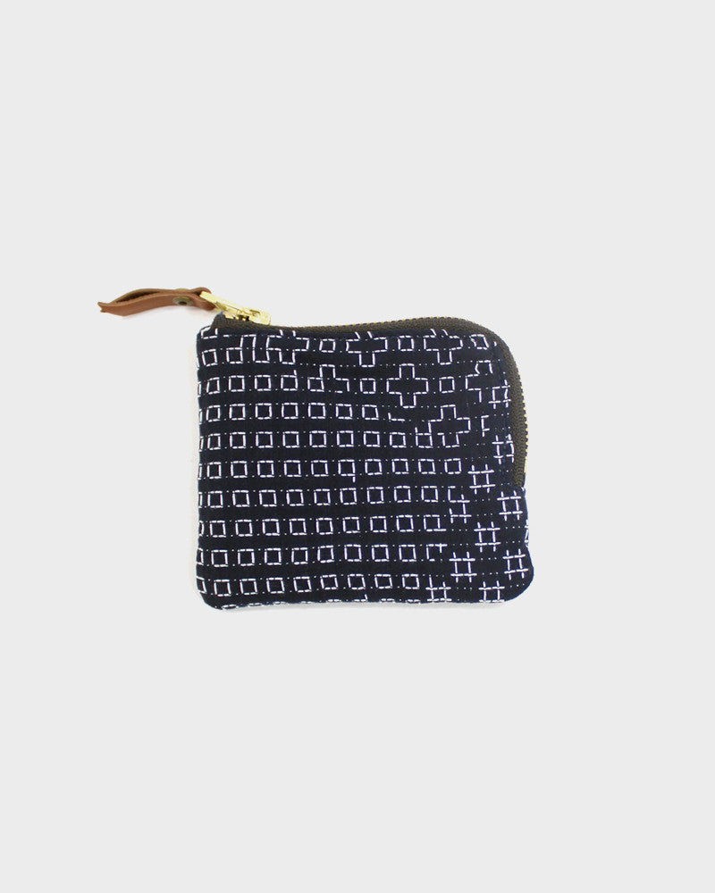 Kiriko Original Zipper Wallet, Indigo Sashiko