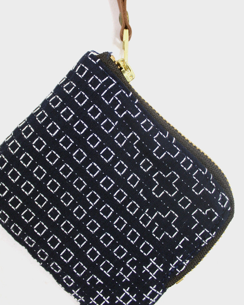 Kiriko Original Zipper Wallet, Indigo Sashiko