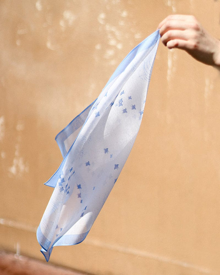 Japanese Handkerchief, Classic, Blue and White Nami-Chidori