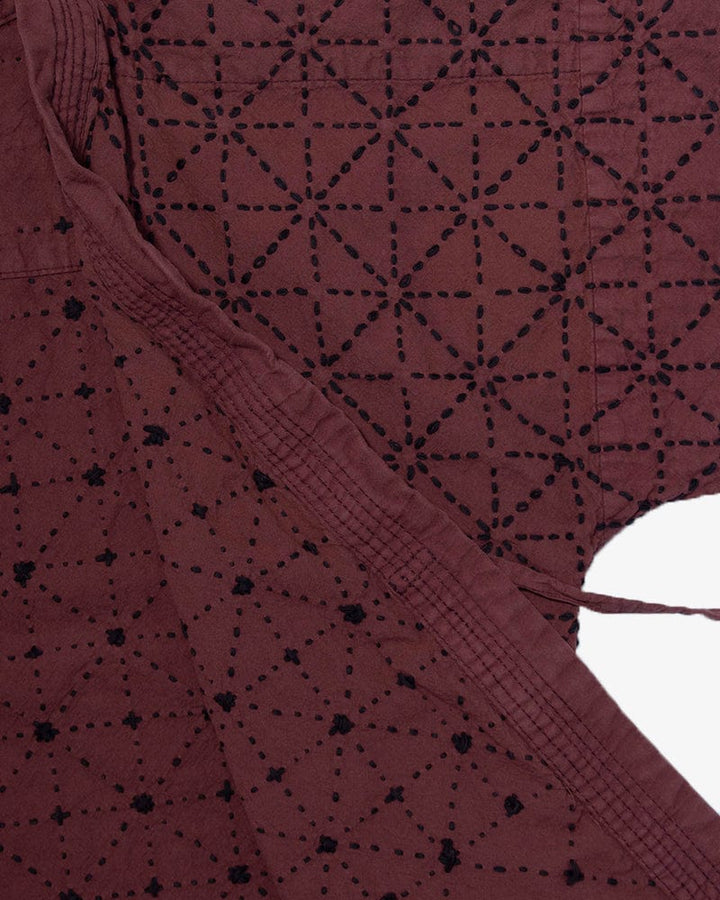 Kiriko Custom Dyed Modern Musashi Zashi Dougi Jacket, Azuki-Iro
