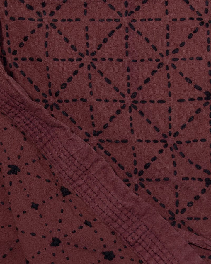 Kiriko Custom Dyed Modern Musashi Zashi Dougi Jacket, Azuki-Iro