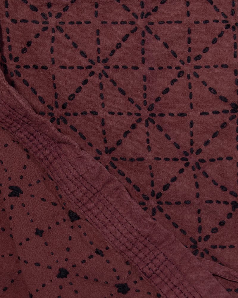 Kiriko Custom Dyed Modern Musashi Zashi Dougi Jacket, Azuki-Iro