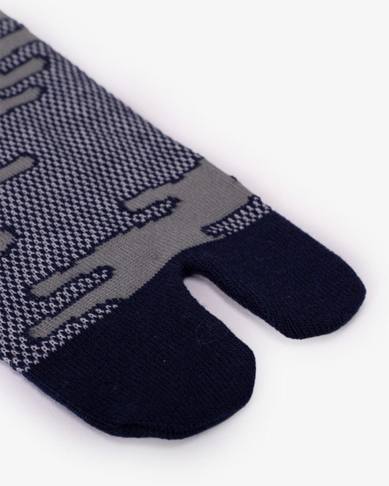 Wa-Modern, Tabi Socks, Ankle, Kakure Kanoko Mesh, Indigo and Grey (M/L)