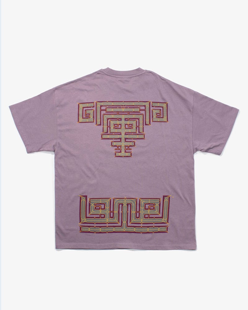 Kiriko Original Ainu Tee, Lavender with Eggplant, Grey, and Gold