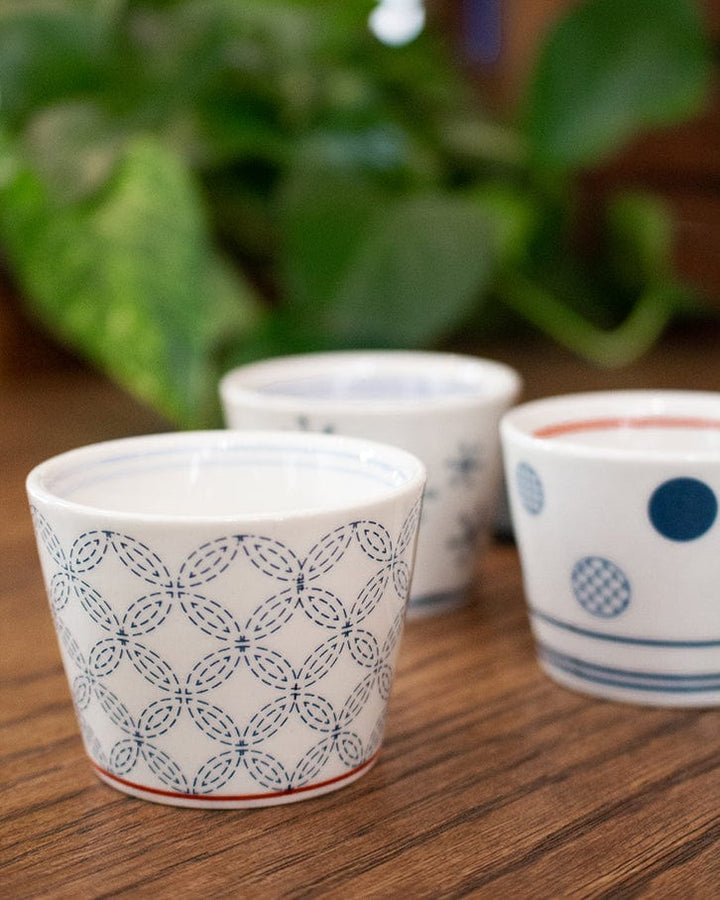 Aola, Round Ceramic Indigo-Dyed Sugi Plate Set