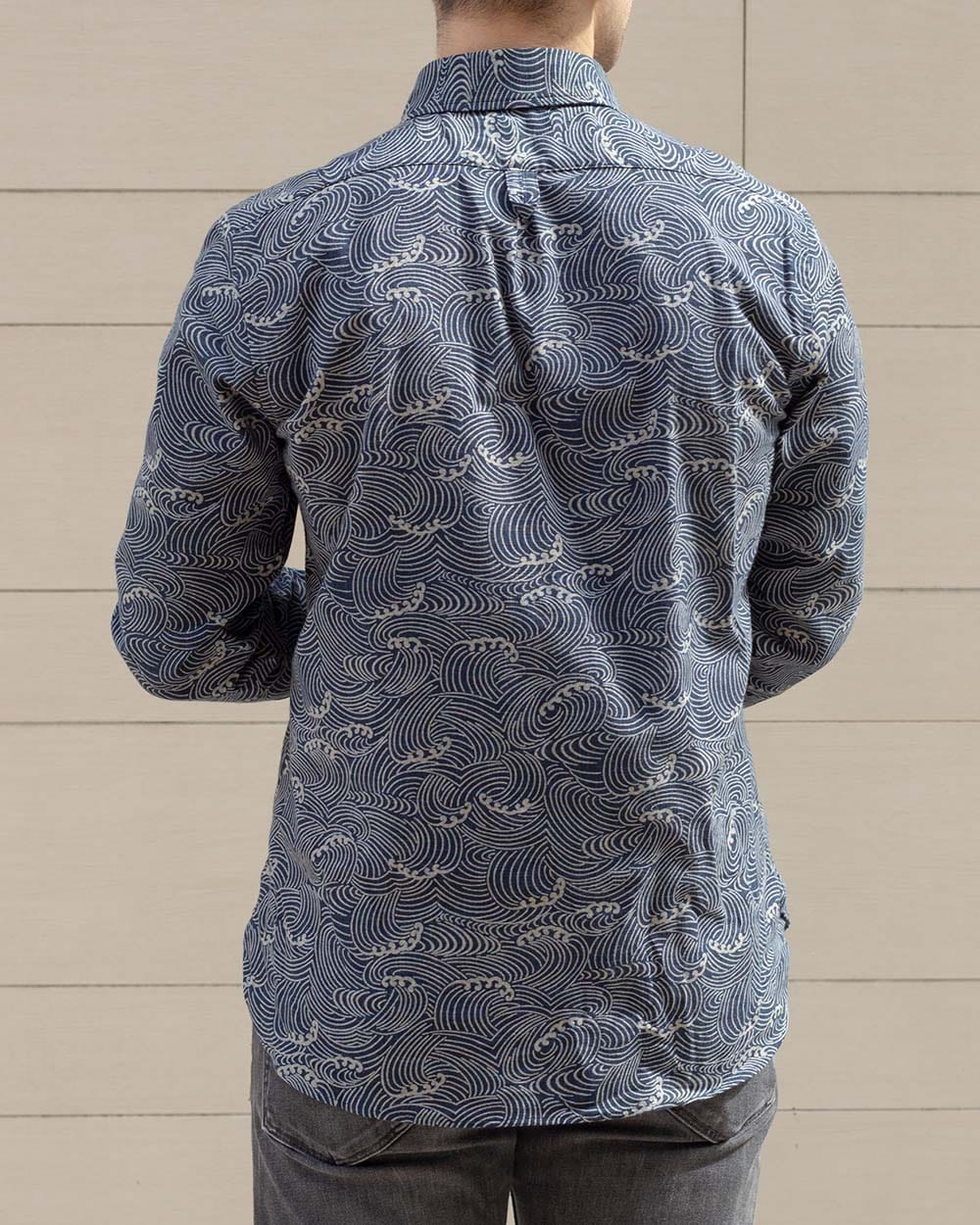 Kiriko Original Button-Up Shirt, Long Sleeve, Indigo Nami