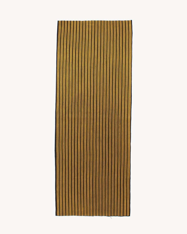 Tenugui, Chusen-Zome, Dark Charcoal with Yellow Shima