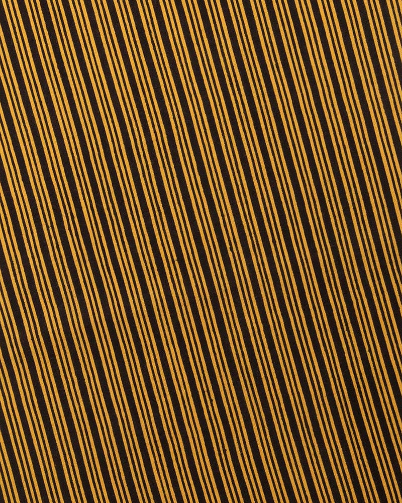 Tenugui, Chusen-Zome, Dark Charcoal with Yellow Shima