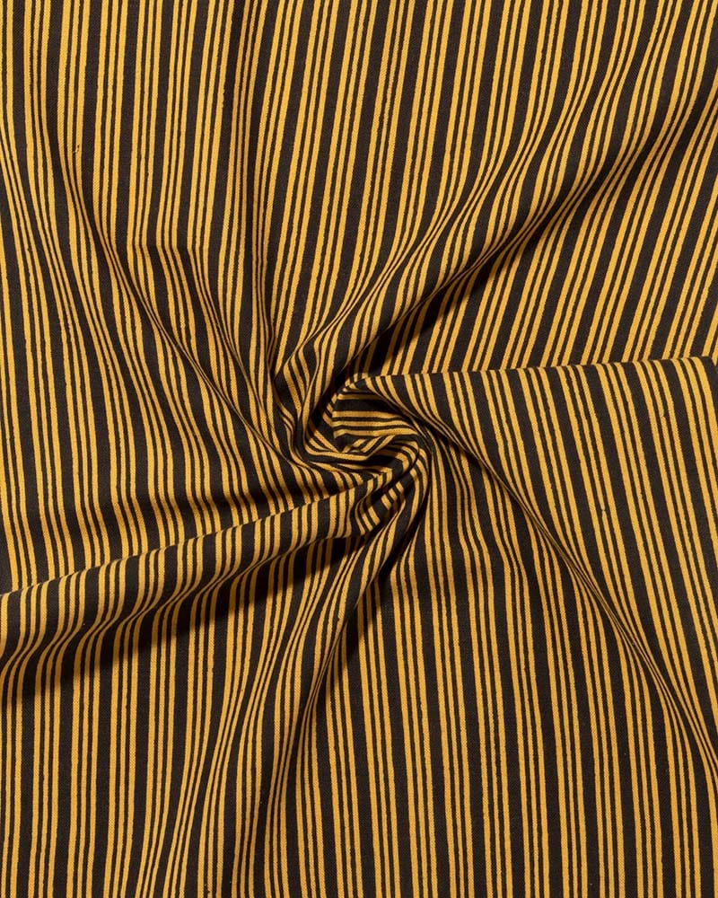 Tenugui, Chusen-Zome, Dark Charcoal with Yellow Shima