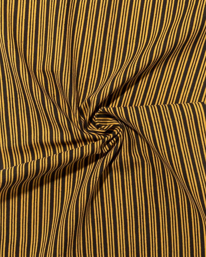 Tenugui, Chusen-Zome, Dark Charcoal with Yellow Shima