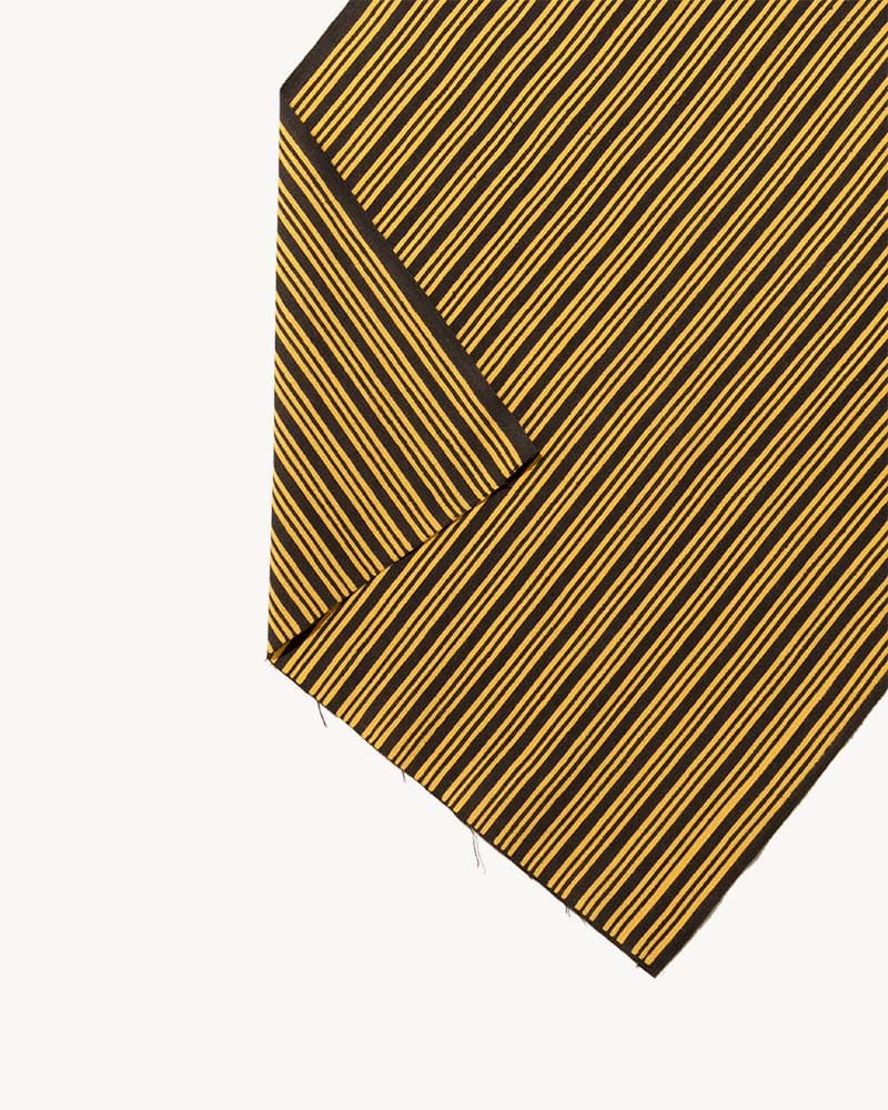 Tenugui, Chusen-Zome, Dark Charcoal with Yellow Shima