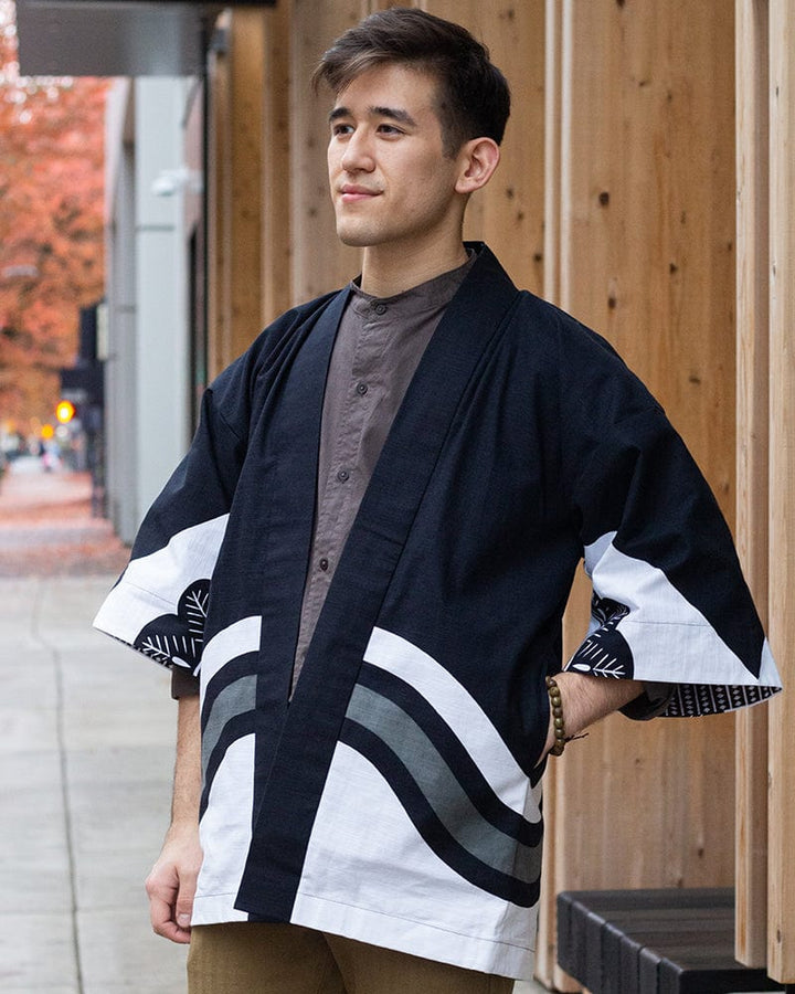 Modern Happi Jacket, Slab Cotton, Hikeshi – Kiriko Made