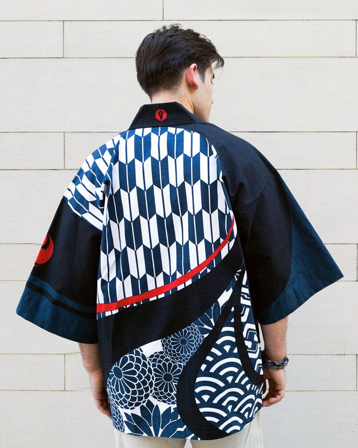 Modern Happi Jacket, Slab Cotton, Multi – Kiriko Made