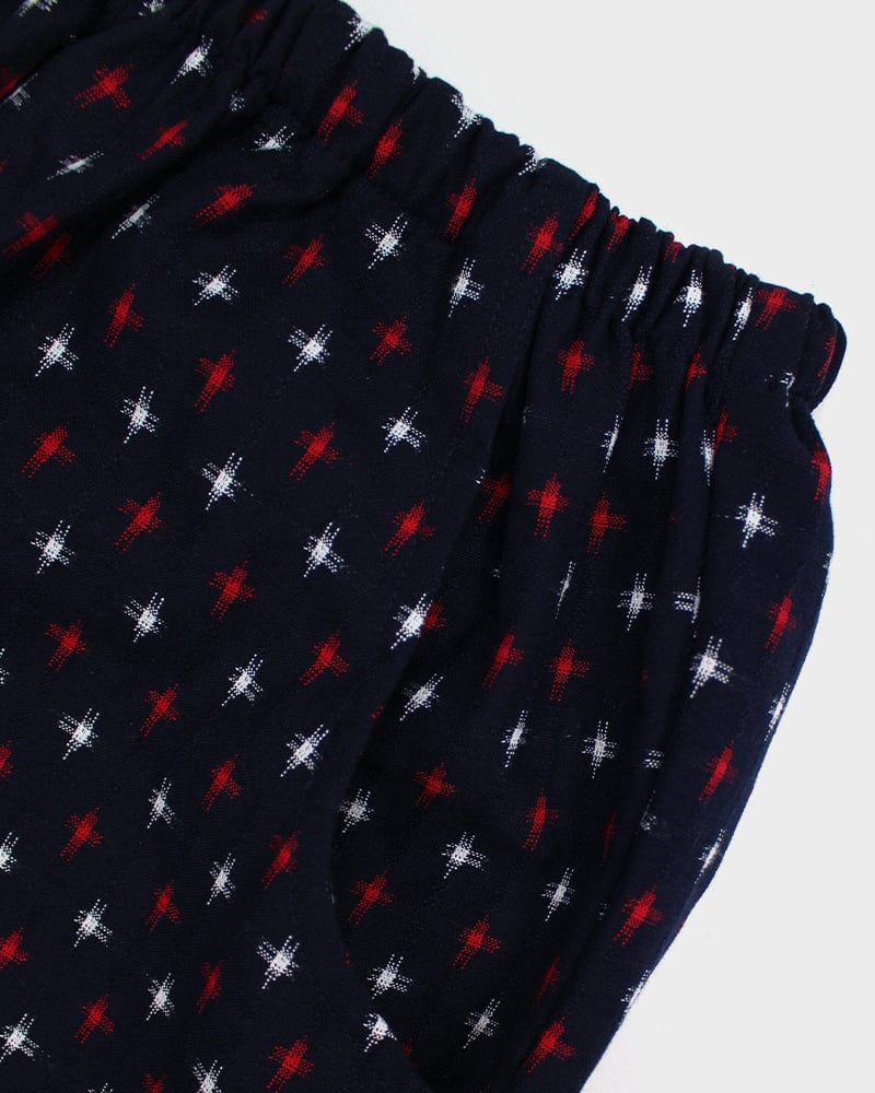 ToK Pants, Kasuri Indigo with Red and White Jyuji