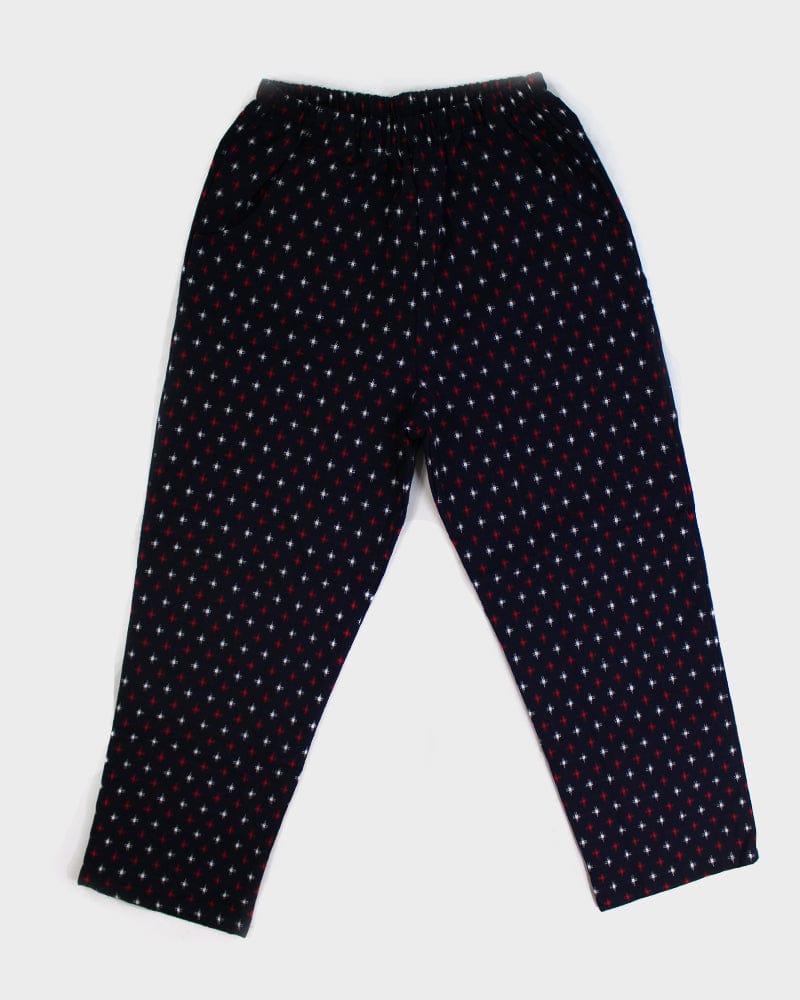 ToK Pants, Kasuri Indigo with Red and White Jyuji – Kiriko Made
