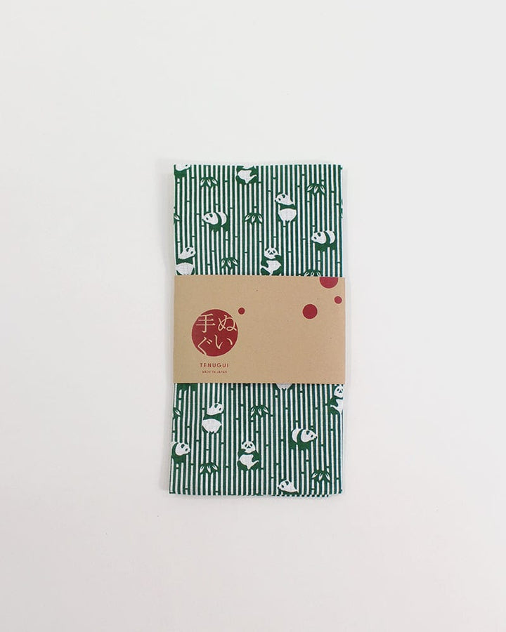 Tenugui, Classic, Komon, Green Bamboo and Panda