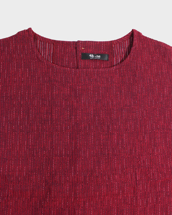ToK Pocket Dress, Oversized, Red with Faded Shima